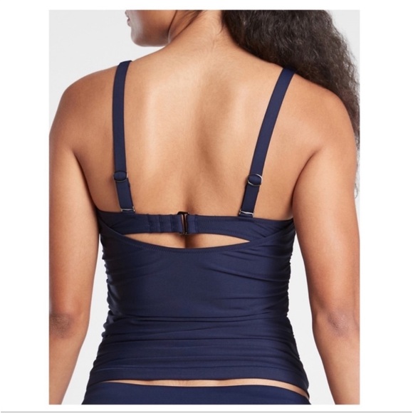 Athleta Square Neck Bra Cup Tankini Top Size 40D/DDT *see size chart Dress Blue - Picture 2 of 9